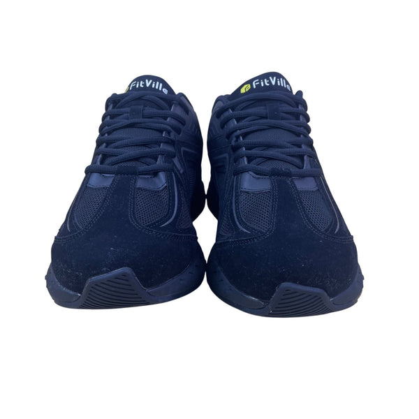 FitVille Men’s Black Mesh & Suede Comfort Wide Rebound Core Sneakers Size 13EEW