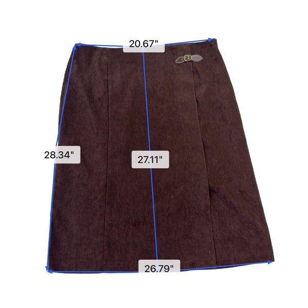 Dressbarn Womens Brown Knee Length Pencil Skirt With Buckle Size 20W  