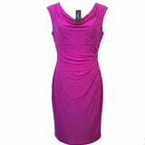 Lauren Ralph Lauren Womens Pink Cap Sleeve Drape Neckline Dress Size 14