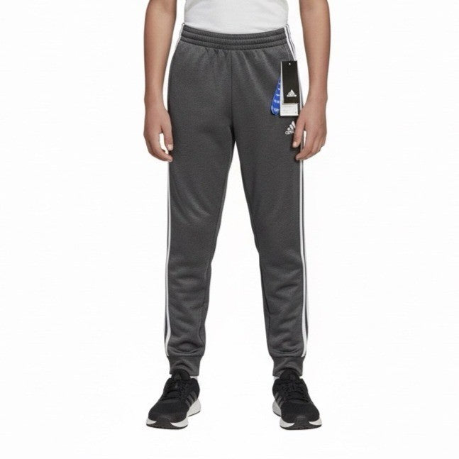 Adidas Youth Black Polyester Track Pants With White Stripes Sz L/G (14/16)
