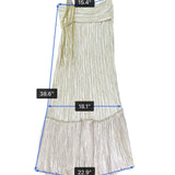 Mary McFadden Women’s Gold & Cream Pleated Satin Gown With Beaded Strap Size 6