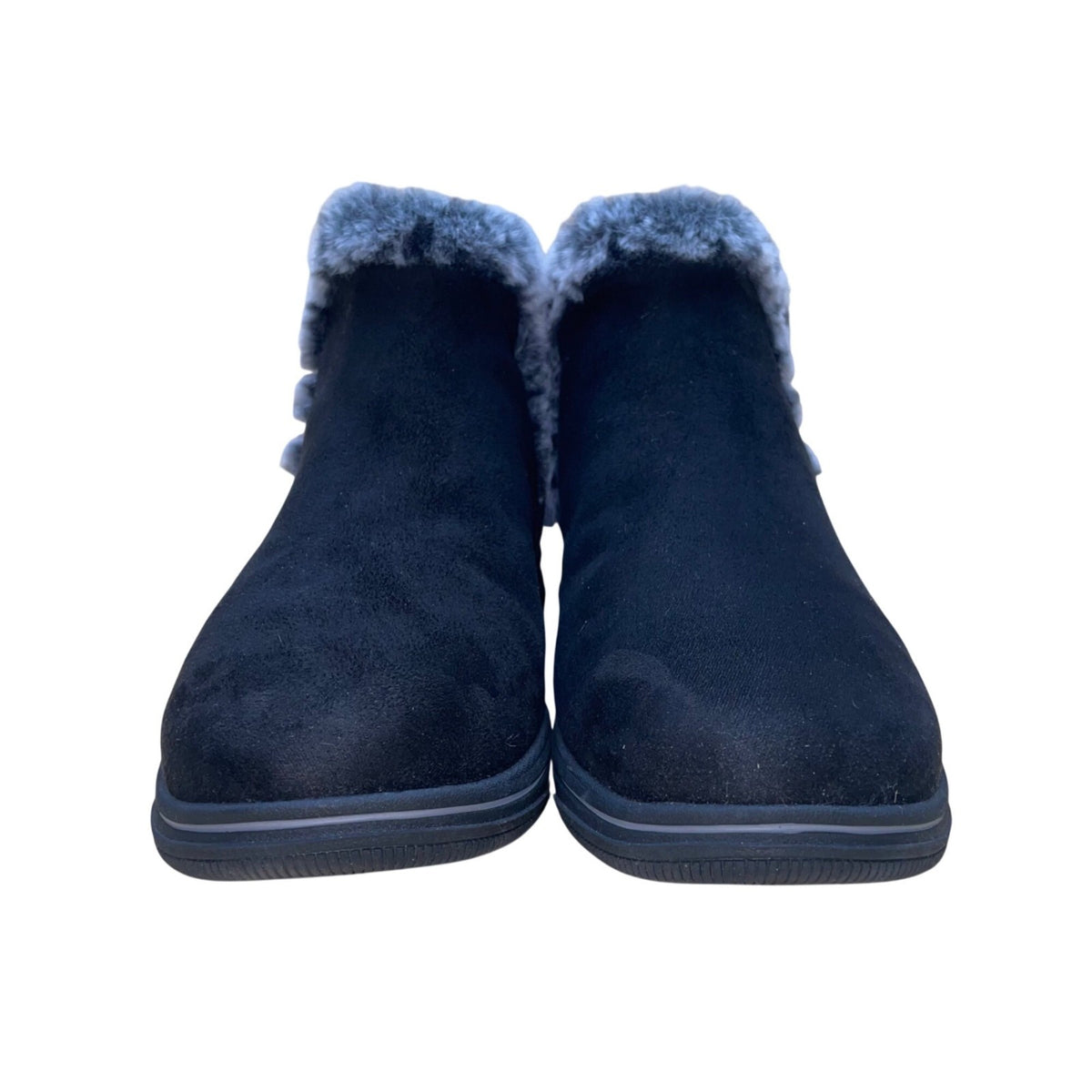 Clarks Women’s Black Faux Fur-Lined Cloudsteppers Slip-On Ankle Boots Size 10M