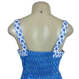 J.Crew Blue & White Floral Sleeveless Square Neck Dress W/ Lace Trim Sz 6 - New