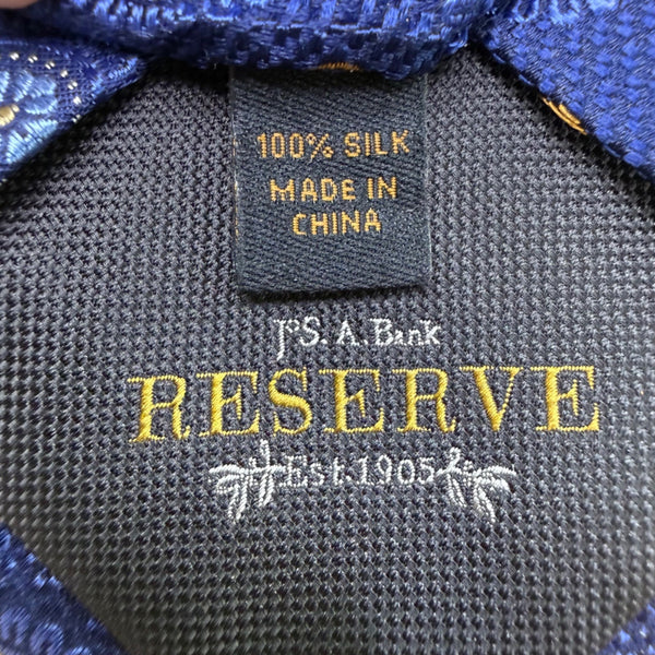 Jos A Bank Mens Blue Silk Patterned Tie Classic Style