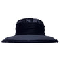 Talbots Women’s Black Velvet & Damask Wide Brim Hat Elegant Floral Pattern