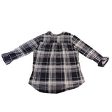 Cocomo Womens Black & White Plaid Long Sleeve Blouse Polyester Blend Size L