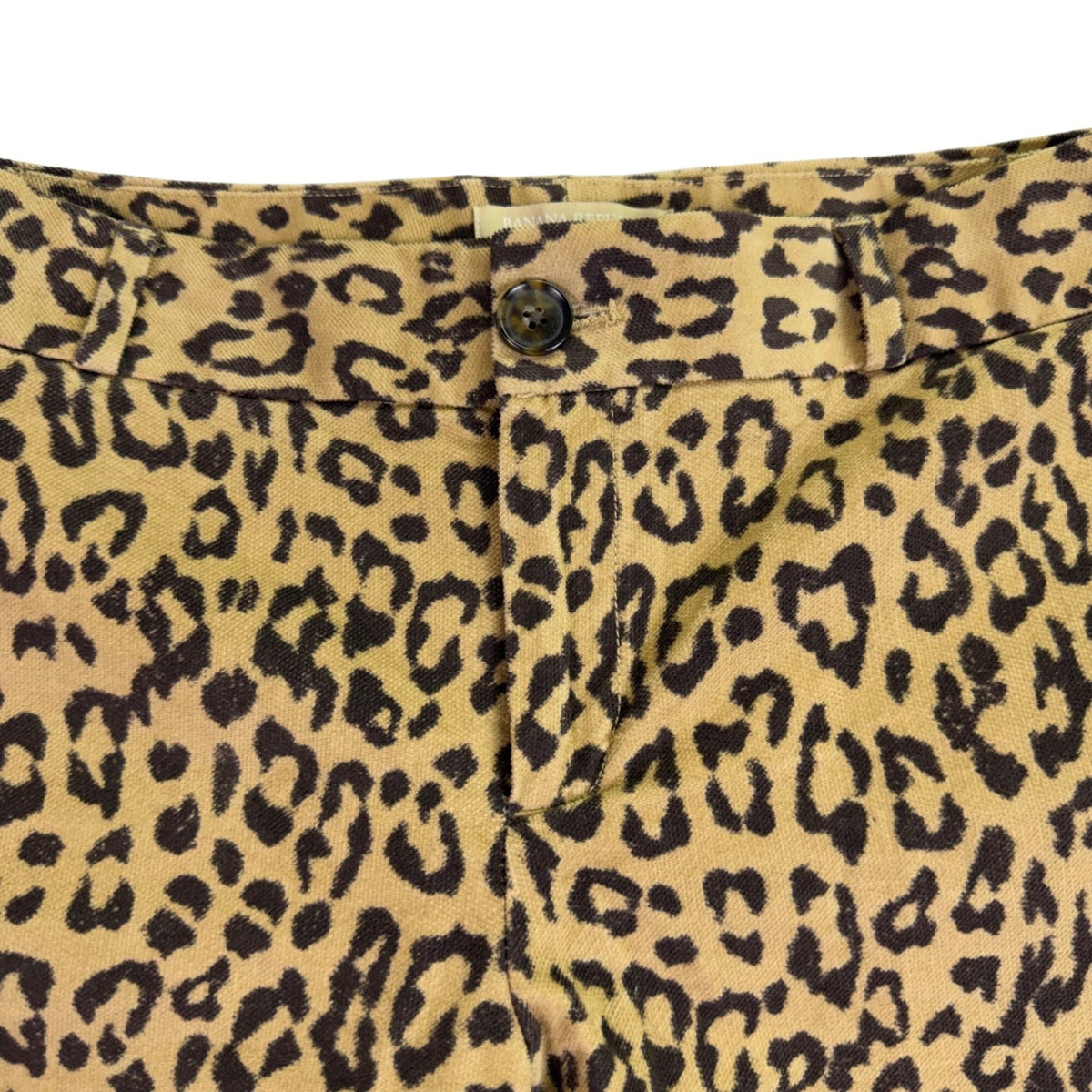 Banana Republic Womens Beige Animal Print Camden Pants Cotton Blend Size 10