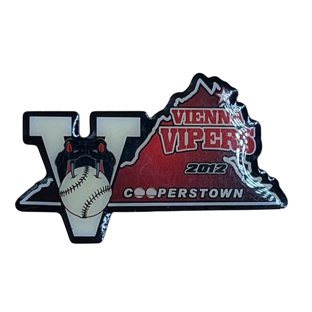 Vienna Vipers 2012 Cooperstown Baseball Pin With Metal Backing & Secure Clasp