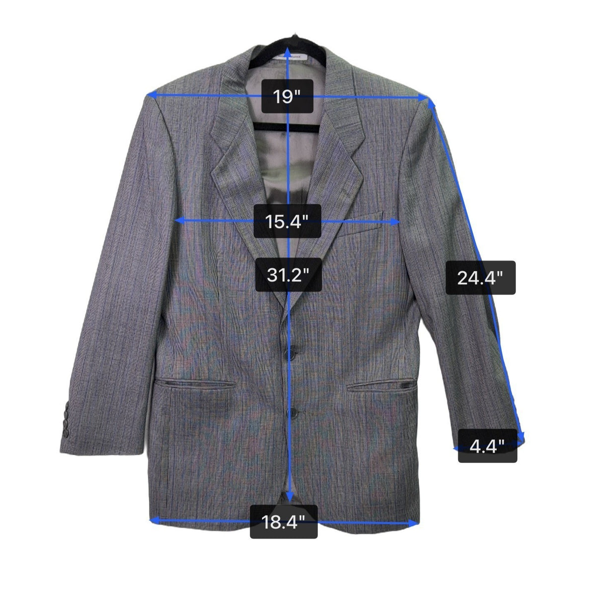 Saint Laurent Mens Gray Wool Pinstripe Blazer & Pants Suit Classic Fit
