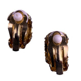 Gold Tone Womens Clip-On Earrings Twisted Rope Design Silver Tone Half Hoops