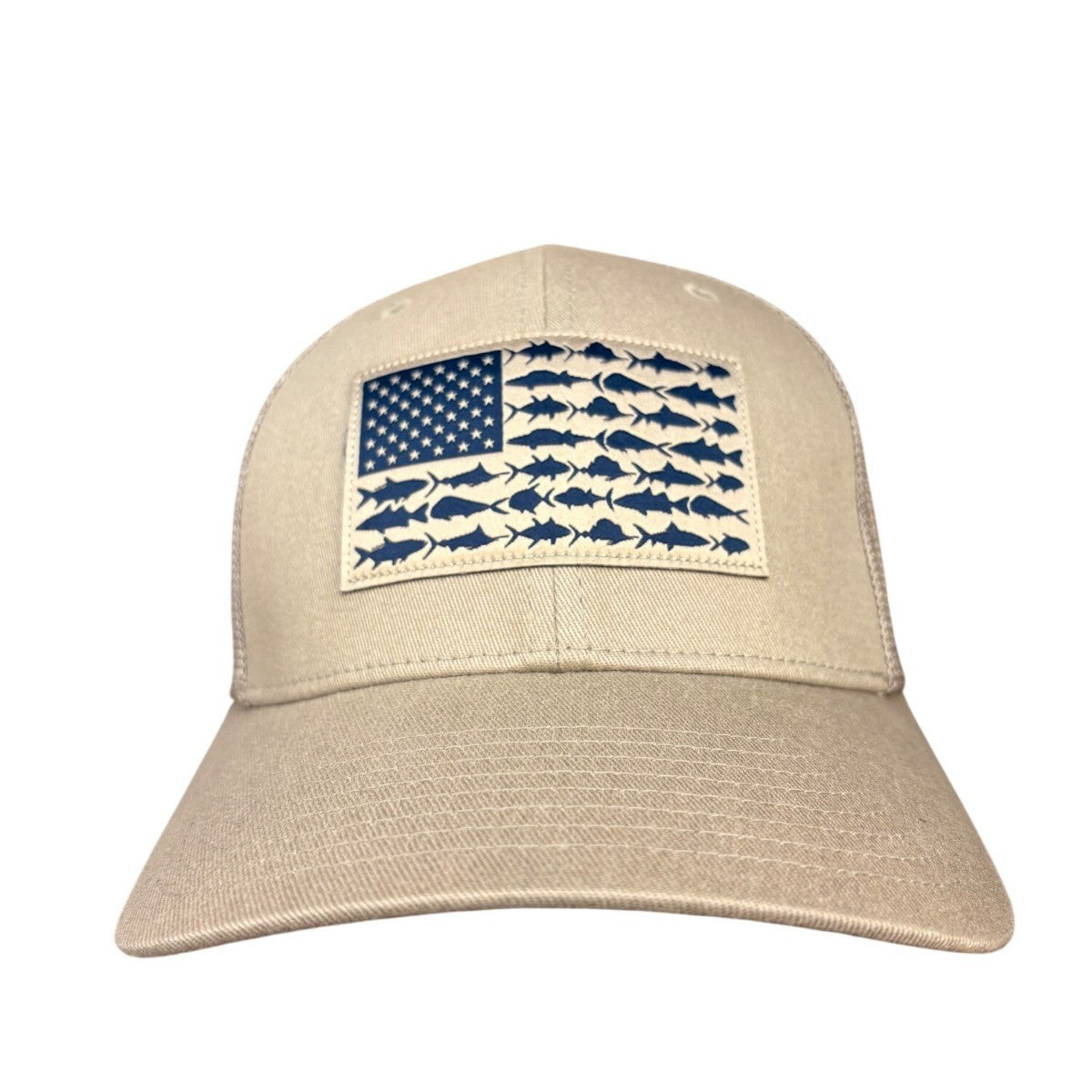 Columbia Unisex Beige Mesh American Flag Outdoor Performance Cap Sz S/M