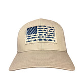 Columbia Unisex Beige Mesh American Flag Outdoor Performance Cap Sz S/M
