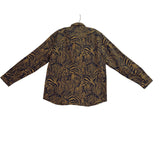Banana Republic Mens Navy & Tan Button-Up Long-Sleeve Shirt  Animal Print Size L