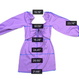 I Saw It First Womens Purple Dress Balloon Sleeves Tie-Front Size UK14 US10
