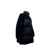 Via Spiga Womens Black Puffy Shearling Jacket Insulated Warm Outerwear Size S