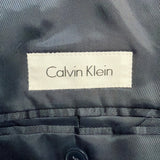 Calvin Klein Mens Navy Wool Blazer Jacket Slim Fit Checkered Two-Button Sz 40R