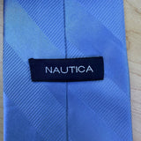 Nautica Mens Blue 100% Silk Striped Pattern Tie Classic Formal Design