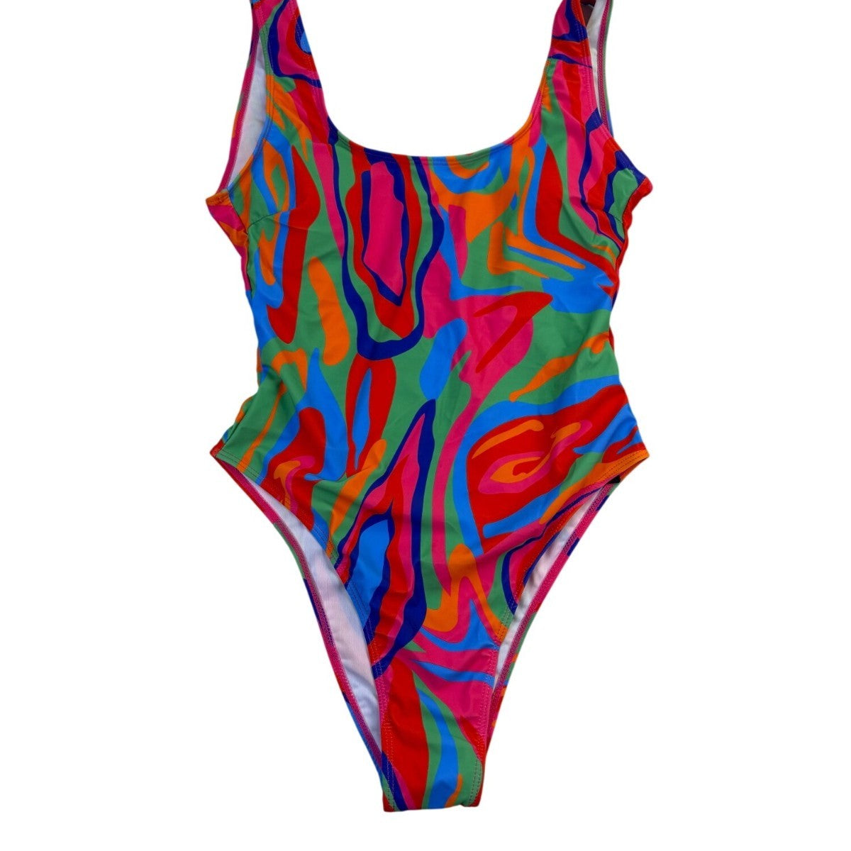 Fashion Nova Womens Multicolor Swimsuit & Headscarf Set Sz Large