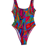 Fashion Nova Womens Multicolor Swimsuit & Headscarf Set Sz Large