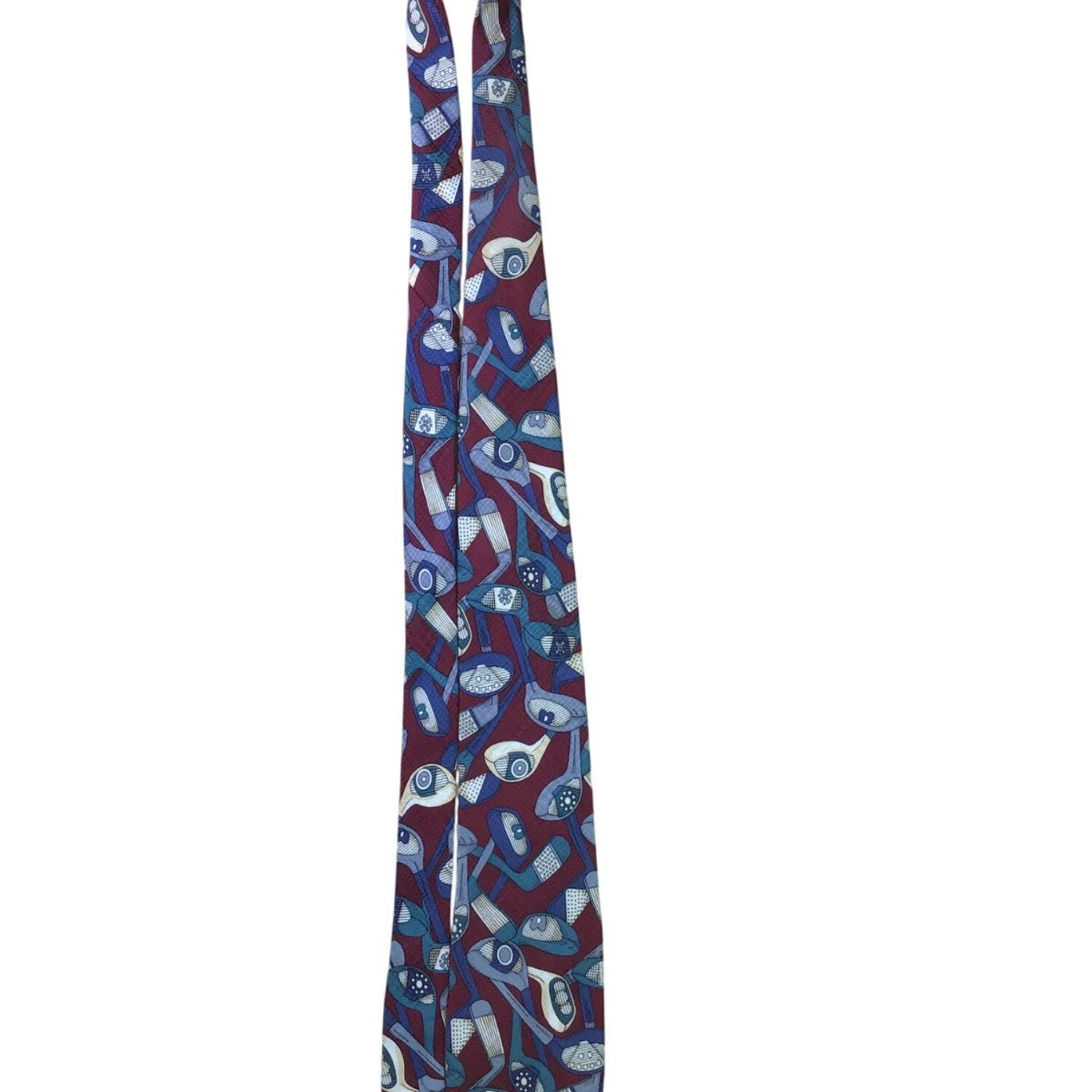 St. Andrews Golf Collection Mens Burgundy All Silk Golf Themed Neck Tie