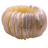 Vintage Womens Beige Shell Stretch Bracelet Elastic Handmade Accessory