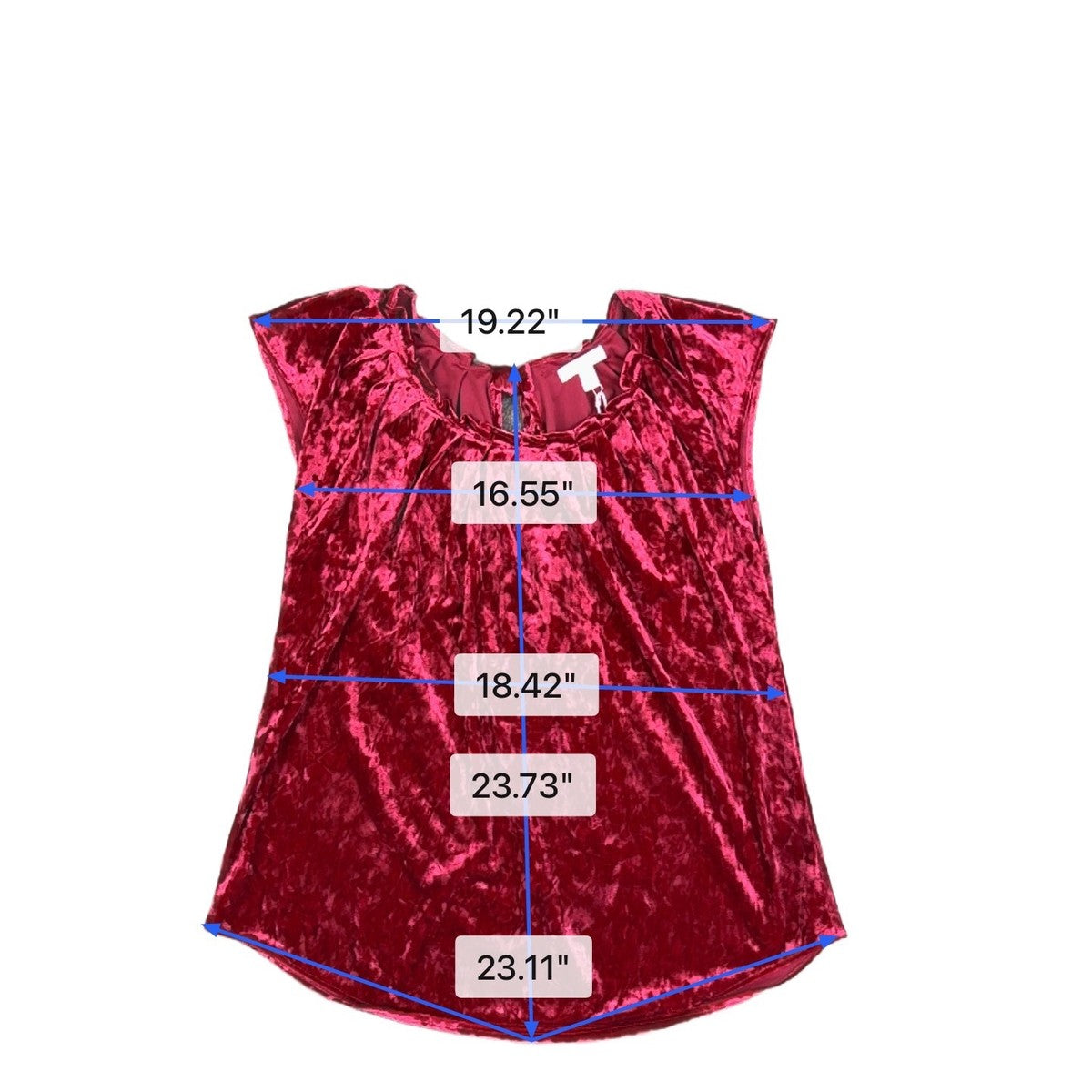Lauren Conrad Womens Red Velvet Keyhole Back Top Size M
