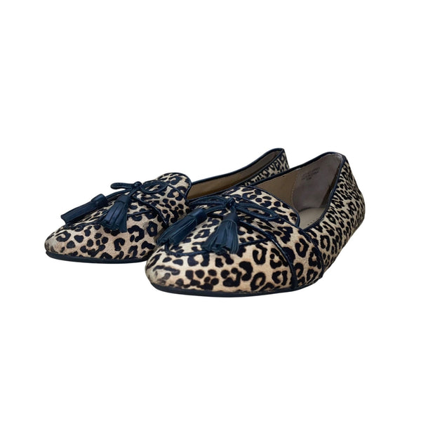 Talbots Women’s Leopard Print Calf Hair Tasseled Francesca Driving Flats Sz 6.5M