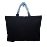 Victorias Secret Women’s Black Whit Silver Sequin Logo Tote Bag & Pouch Set