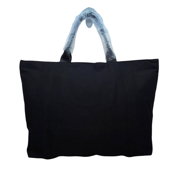 Victorias Secret Women’s Black Whit Silver Sequin Logo Tote Bag & Pouch Set