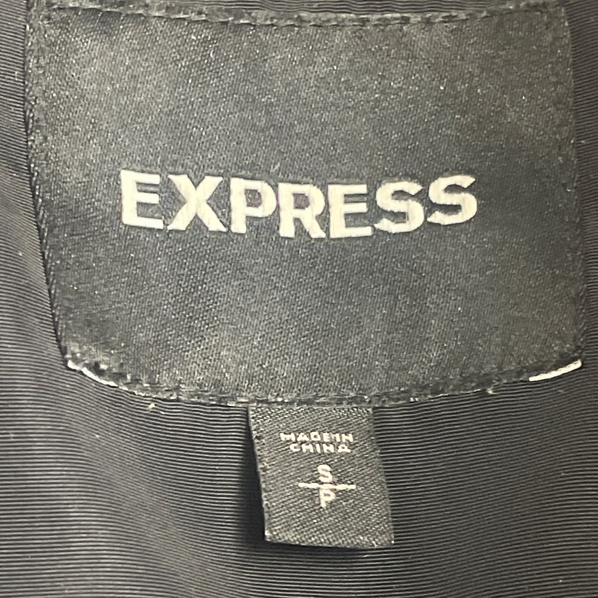 Express Women Black Polyester Puffer Belted Coat  Full-Length Pockets Warm Sz S