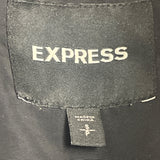 Express Women Black Polyester Puffer Belted Coat  Full-Length Pockets Warm Sz S