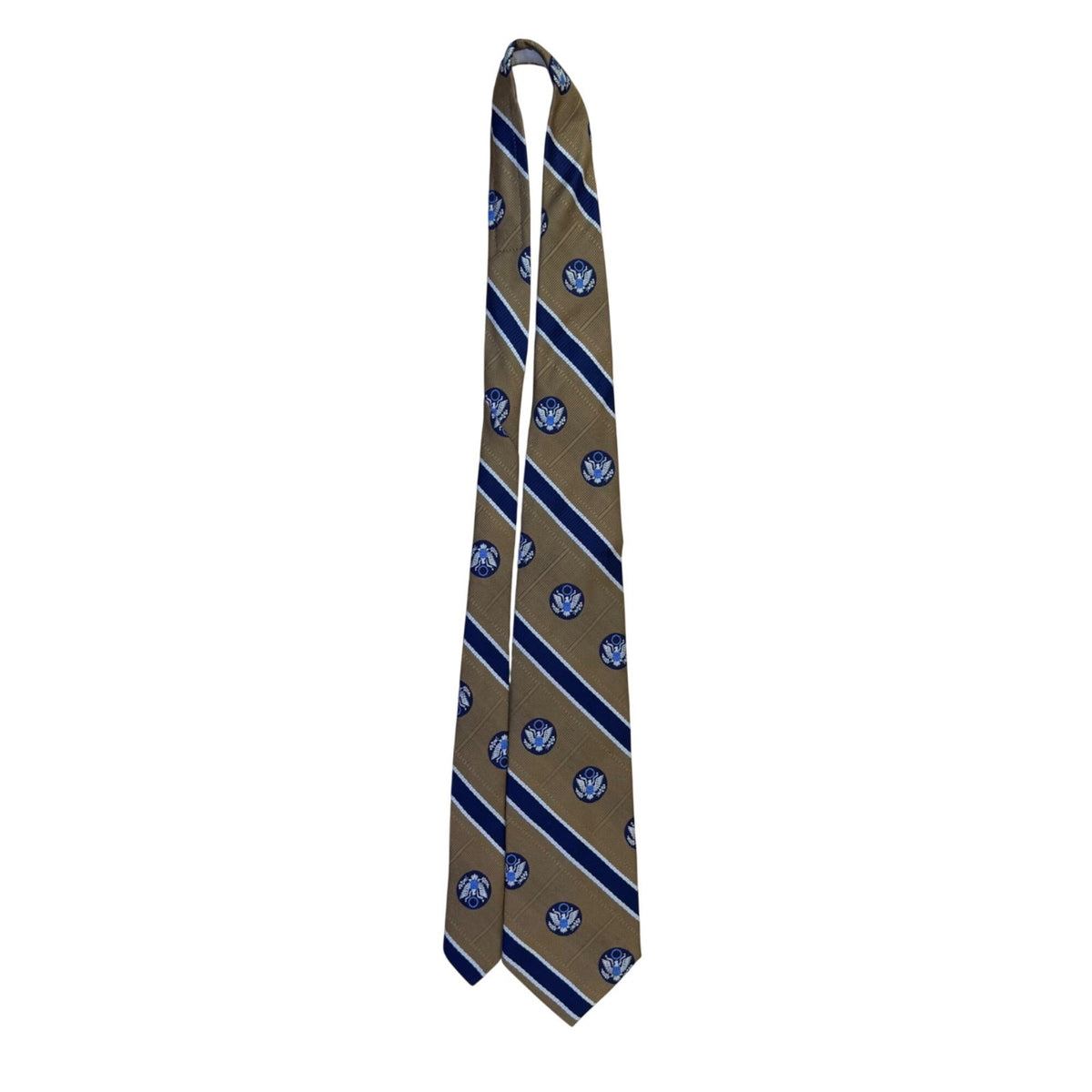Pride Of America Mens Tan & Navy Necktie The American Bicentennial 1776-1976