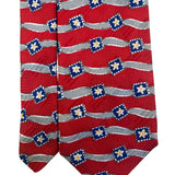 Robert Talbott Mens Red Silk Floral Pattern Tie Hand Sewn Made In Italy