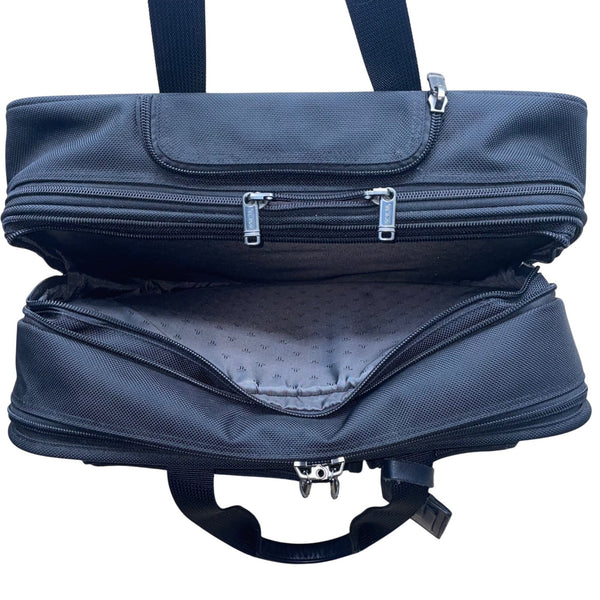 Tumi Men’s Black Ballistic Nylon Rolling Expandable Carry-On Travel Luggage