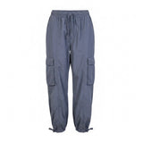 Aerie Womens Gray CCargo Pants Slim Fit Drawstring Waist Adjustable Hem Size S