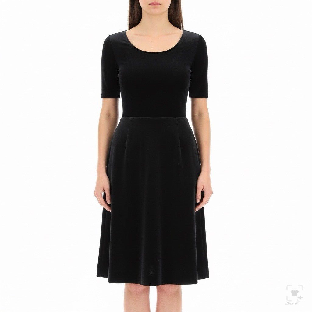 F.A. Chatta Womens Black Cotton Pencil Skirt Back Zip Stylish Design Size 8