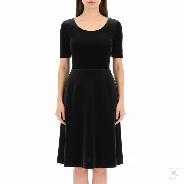 F.A. Chatta Womens Black Cotton Pencil Skirt Back Zip Stylish Design Size 8