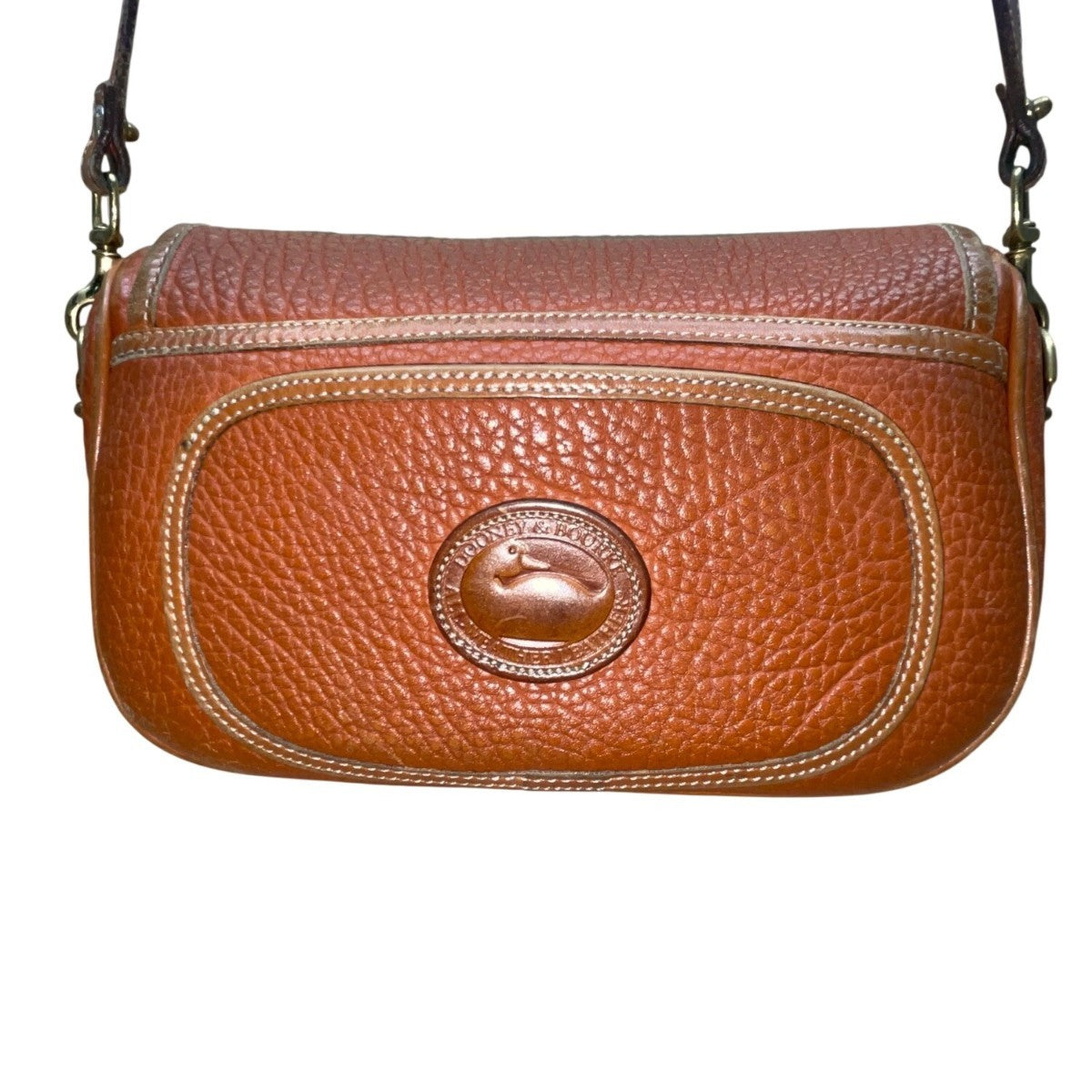 Vintage Dooney & Bourke Women’s Brown Pebbled Leather Adjustable Crossbody Bag