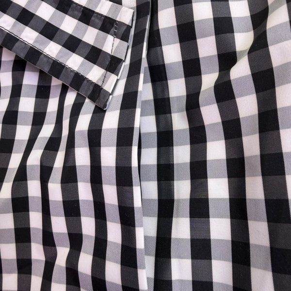 Talbots Womens Black & White Gingham Coat With Belt Size 12