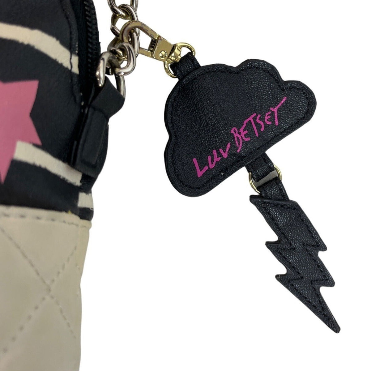 Luv Betsey Women's Black and White Star Art Crossbody Purse Bag Sz S