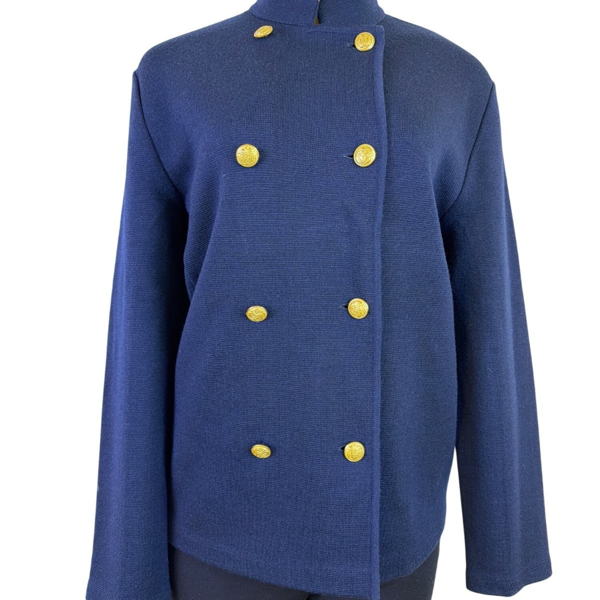 Lauren Ralph Lauren Womens Navy Double-Breasted Jacket Gold Button Sz XL