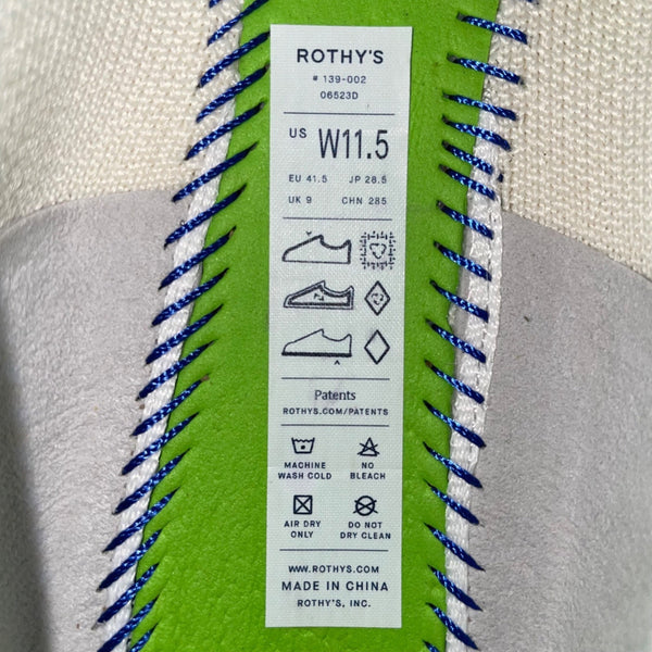 Rothys Women’s White With Flower Detail Slip-On Ballet Flats Size W11.5