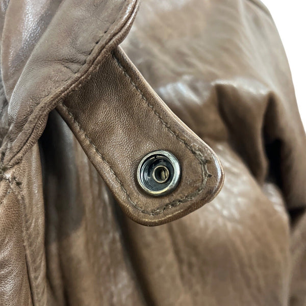 Vintage 80s Expedition by Robert Comstock Brown Pilot Leather Jacket Sz XL