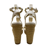Wild Diva Women’s White Studded Strappy Espadrille Wedge Sandals Size 7.5