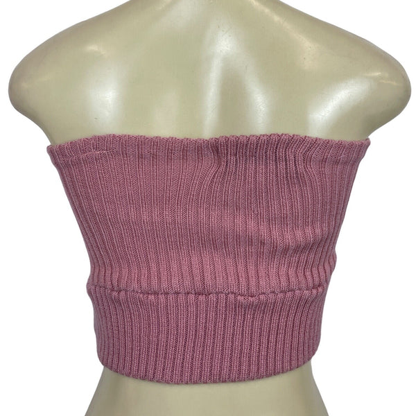 Momoco Women's Fluffy Pink Tube Top