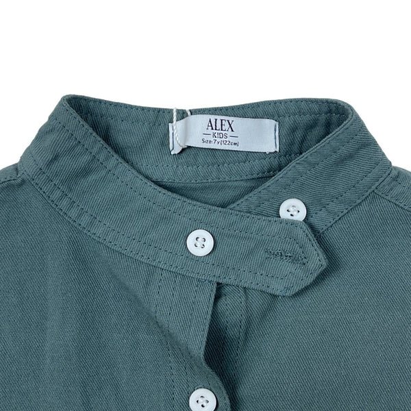 Alex Kids Khaki Long Sleeve Button-Down Shirt Size 122 For 6-7 Yrs New