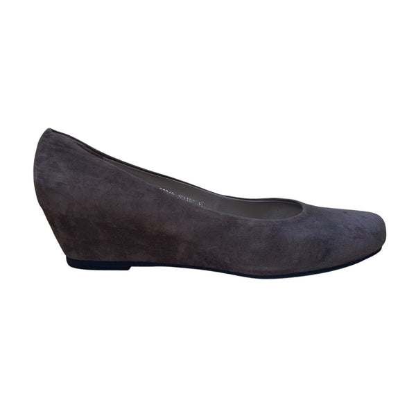 Lazio Collezione Women’s Caviar Brown Suede Giorgia Dress Wedges Slip-On Size 40