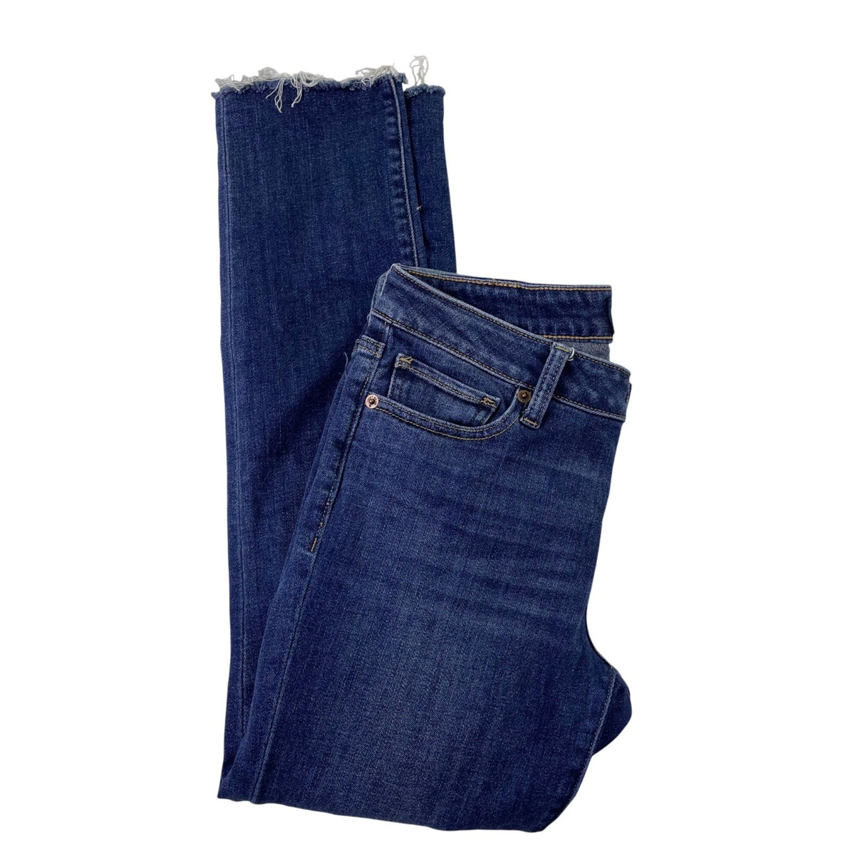Lucky Brand Womens Blue Cotton Blend Lolita Skinny Frayed Hem Jeans Size 4/27
