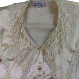 Sonya Ratay For San André Womens Ivory Long Sleeve Lace Blouse Size 10