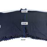 Jones New York Womens Black Wool Blend Faux Fur Trim Poncho Cape One Size